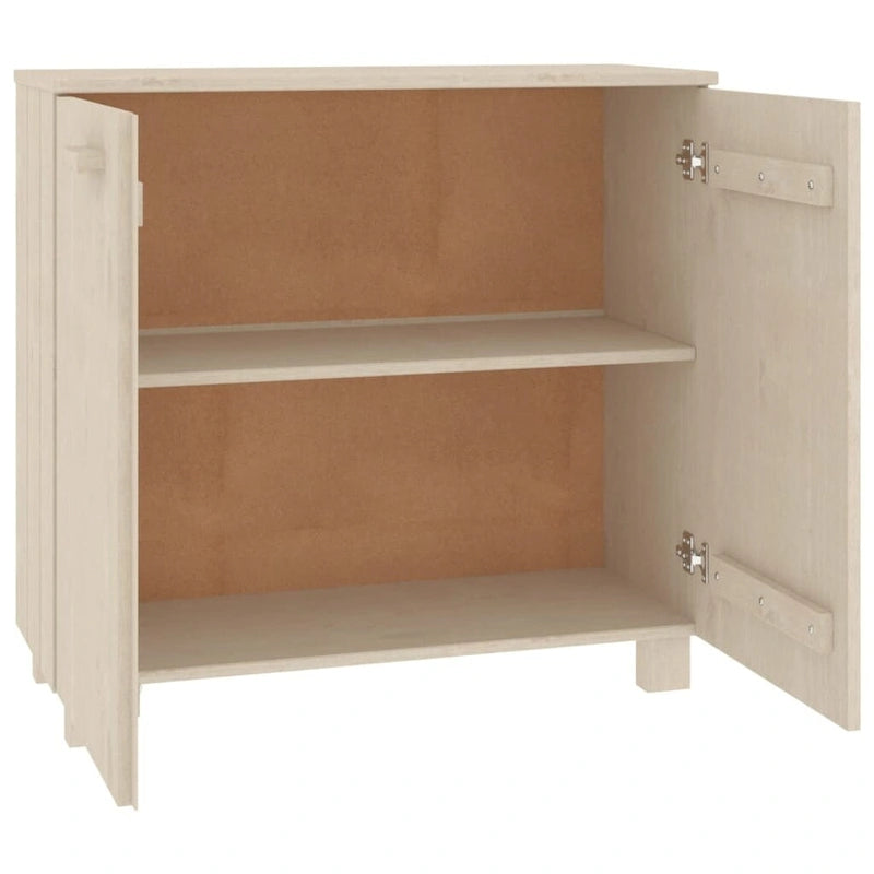 Solid Pine Wood Sideboard Buffet Cabinet with 2 Doors - 33.5 x 13.8 x 31.5 Inches