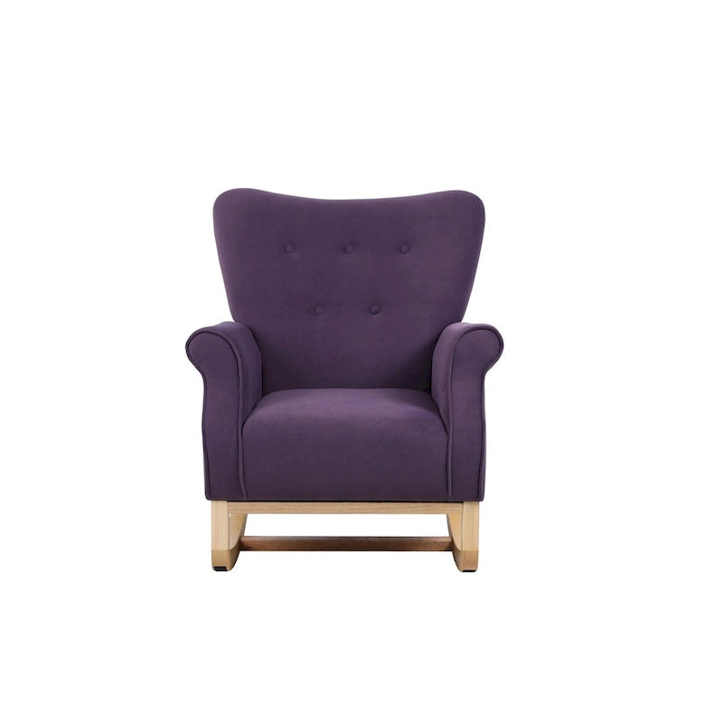 High Back Rocking Chair Nursery Chair with Fabric Padded Seat