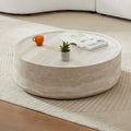 31.49 Inch Round Faux Marble Pattern Coffee Table, No Assembly Required
