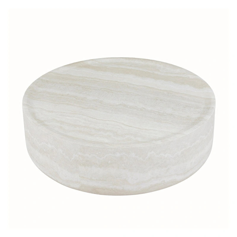 31.49 Inch Round Faux Marble Pattern Coffee Table, No Assembly Required