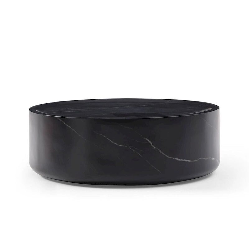 31.49 Inch Round Faux Marble Pattern Coffee Table, No Assembly Required