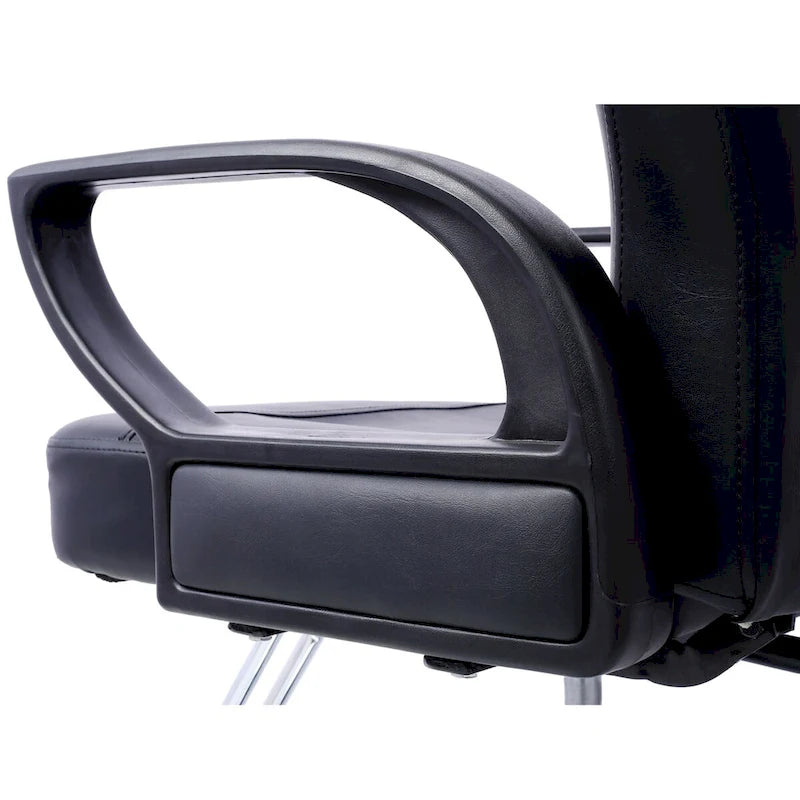 Heavy Duty Hydraulic Barber Chair with Reclining Backrest and Wide Seat
