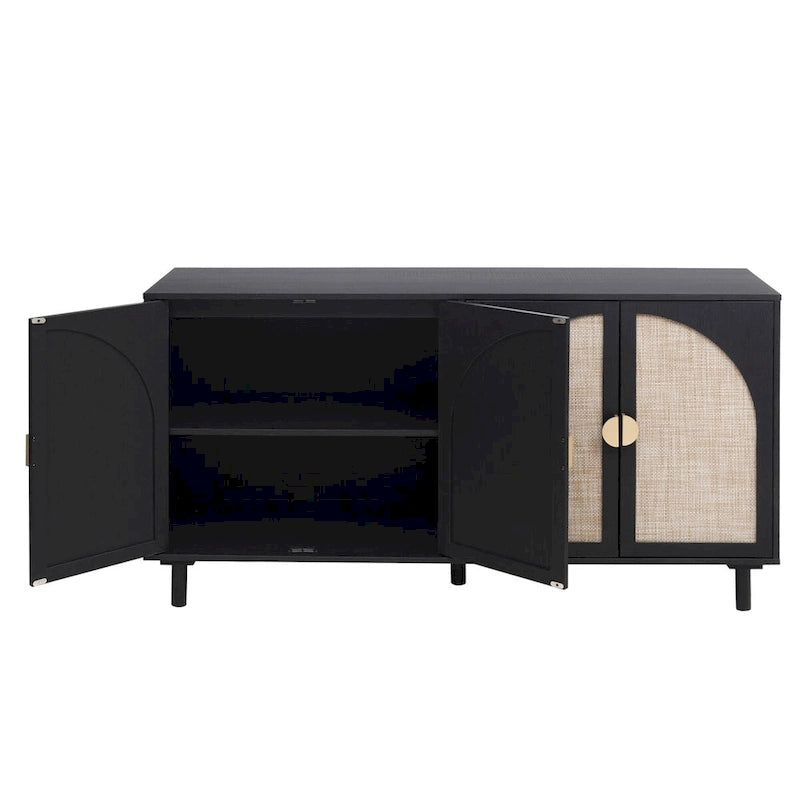 Modern 4 Door Cabinet with Adjustable Shelf