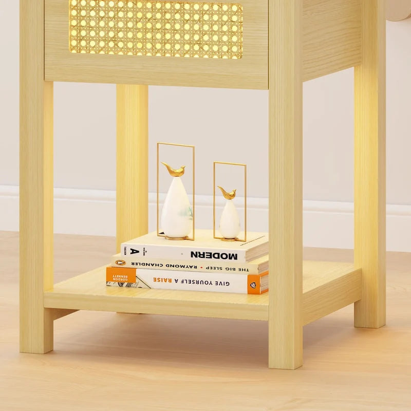 End Table with Light and Charging Station