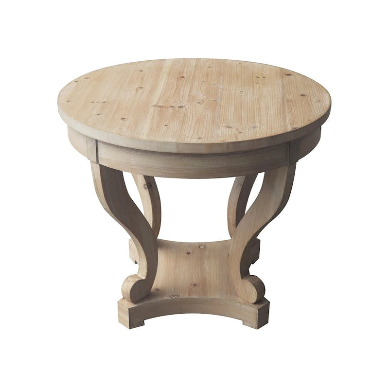 Curved Legs Farmhouse Style Round Dining Table