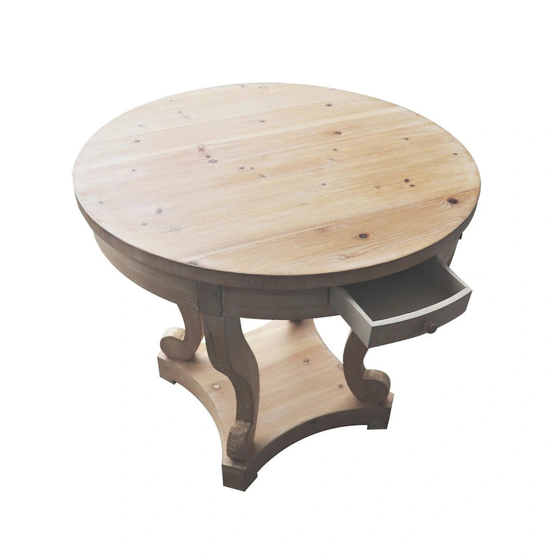 Curved Legs Farmhouse Style Round Dining Table