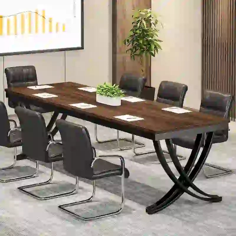 Conference Table for 6-8 People, 78 Inch Long Rectangular Seminar Table