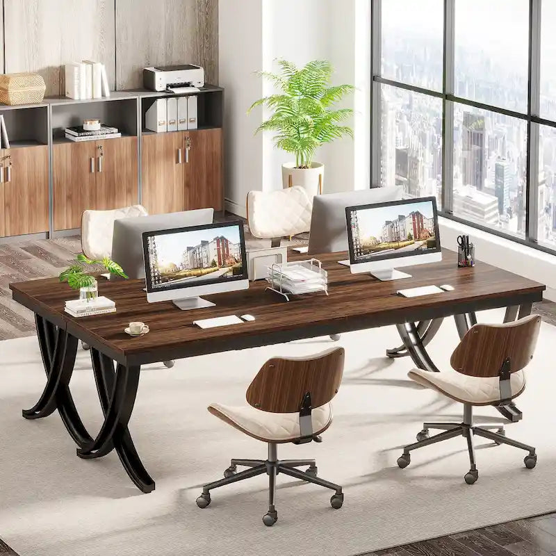 Conference Table for 6-8 People, 78 Inch Long Rectangular Seminar Table