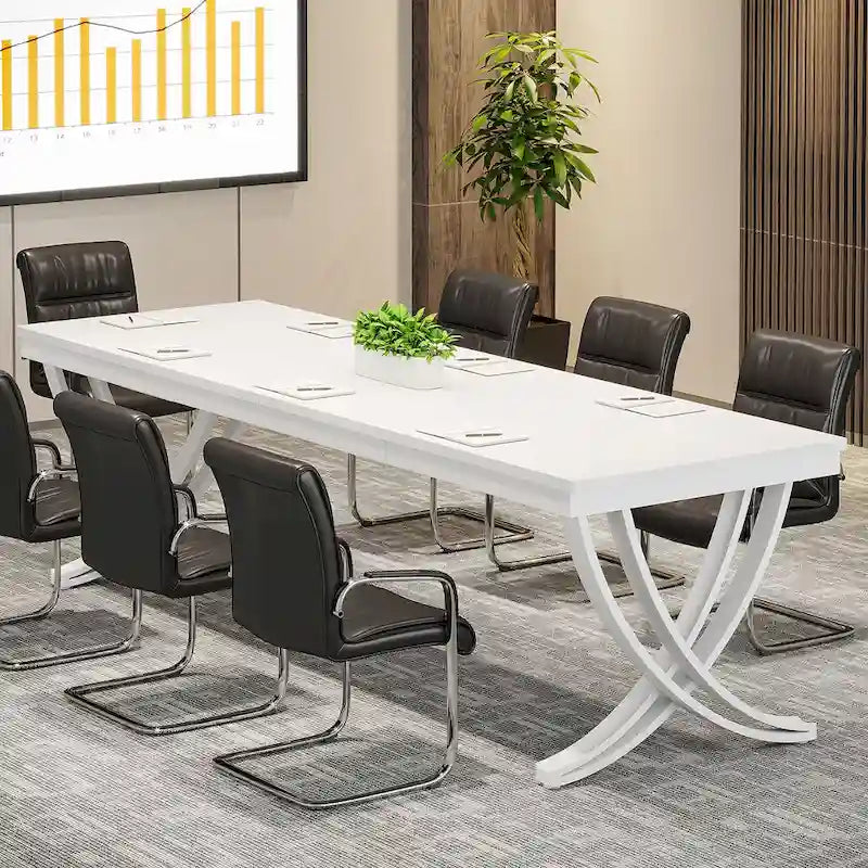 Conference Table for 6-8 People, 78 Inch Long Rectangular Seminar Table