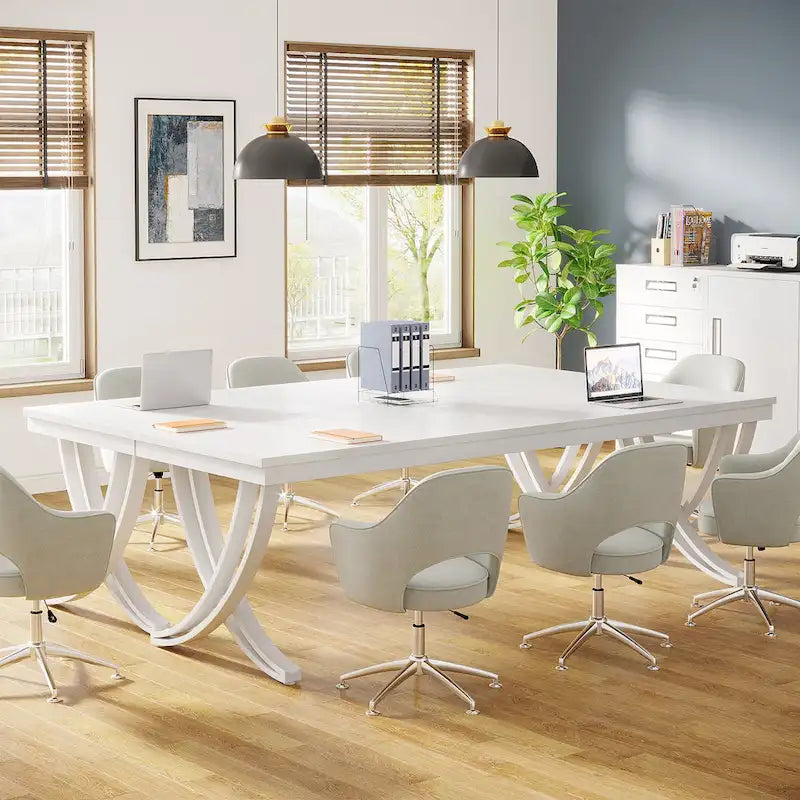 Conference Table for 6-8 People, 78 Inch Long Rectangular Seminar Table
