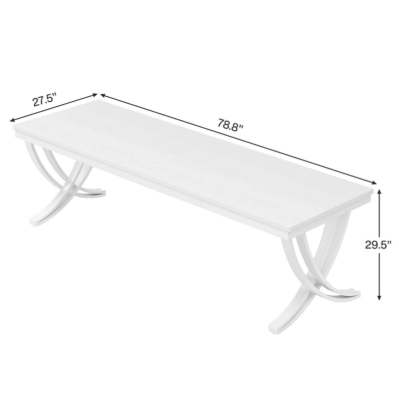Conference Table for 6-8 People, 78 Inch Long Rectangular Seminar Table