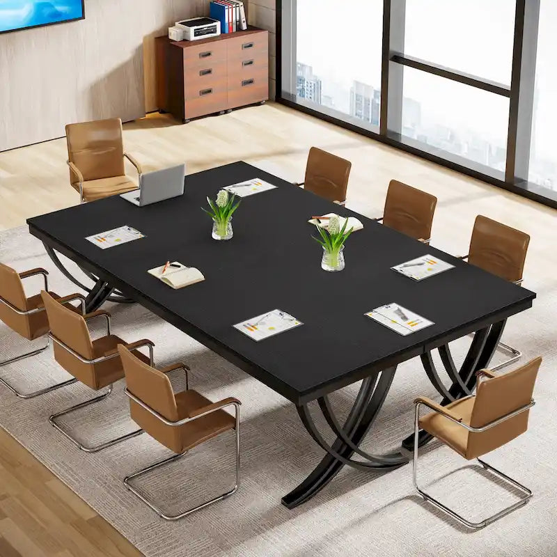 Conference Table for 6-8 People, 78 Inch Long Rectangular Seminar Table