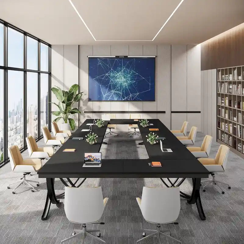 Conference Table for 6-8 People, 78 Inch Long Rectangular Seminar Table
