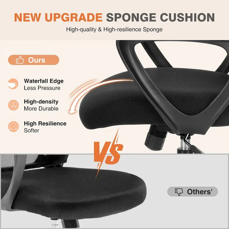 Ergonomic Mesh Office Chair with Fixed Armrest