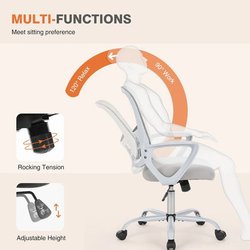 Ergonomic Mesh Office Chair with Fixed Armrest