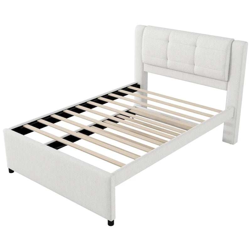 Full Size Upholstered Platform Bed with Trundle