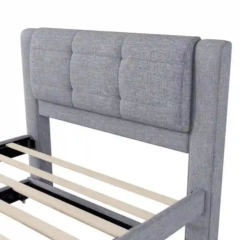Full Size Upholstered Platform Bed with Trundle
